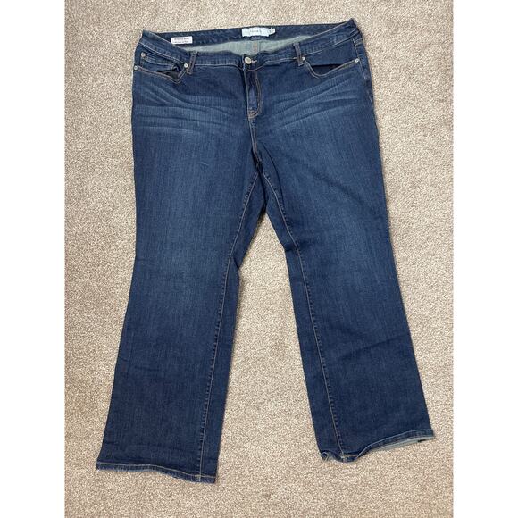 Torrid Women's Relaxed Boot Western Cowgirl Boho Casual Stretch Jean Dark 24R - Picture 1 of 10